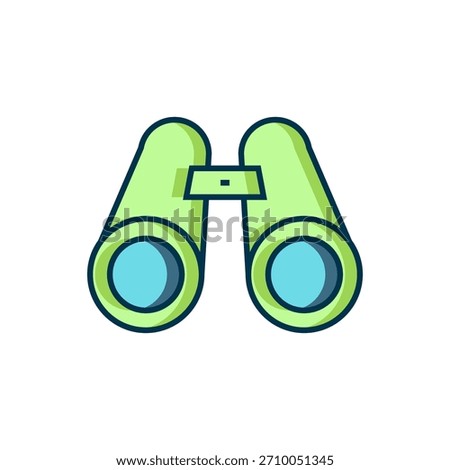 Filled outline Binoculars icon isolated on white background. Find software sign. Spy equipment symbol. Flat filled outline style with shadow. Vector