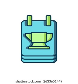 Filled outline Blacksmith anvil tool icon isolated on white background. Metal forging. Forge tool. Flat filled outline style with shadow. Vector