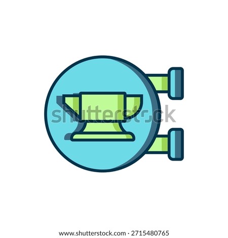 Filled outline Blacksmith anvil tool icon isolated on white background. Metal forging. Forge tool. Flat filled outline style with shadow. Vector