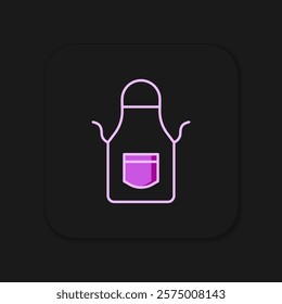 Filled outline Blacksmith apron icon isolated on black background. Protective clothing and tool worker. Flat filled outline style with shadow. Vector