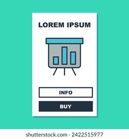 Filled outline Board with graph chart icon isolated on turquoise background. Report text file icon. Accounting sign. Audit, analysis, planning.  Vector