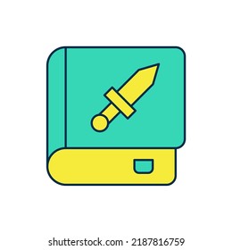 Umrissbuch über Waffensymbol einzeln auf weißem Hintergrund. Kleine Feuerwaffe. Waffenkatalog.  Vektorgrafik