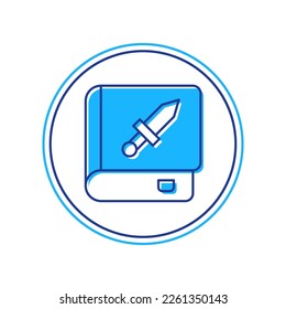 Filled outline Book about weapon icon isolated on white background. Small firearm. Weapon catalog.  Vector