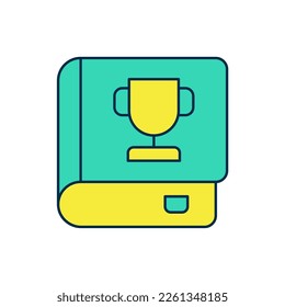 Filled outline Book icon isolated on white background.  Vector