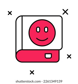 Filled outline Book icon isolated on white background.  Vector