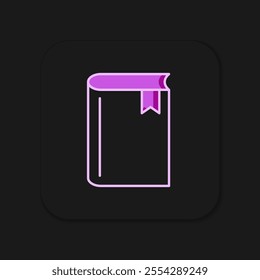 Filled outline Book icon isolated on black background. Flat filled outline style with shadow. Vector