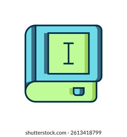 Filled outline Book icon isolated on white background. First volume. Flat filled outline style with shadow. Vector