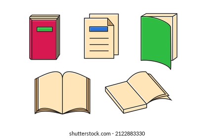 Icono de libro de esquema rellenado. Adecuado para el diseño de elementos de educación, biblioteca y programa de lectura. Juego de iconos del libro de texto.