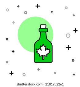 Filled outline Bottle of maple syrup icon isolated on white background.  Vector