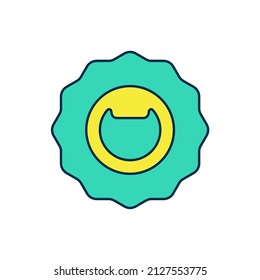 Filled outline Bottle opener icon isolated on white background.  Vector