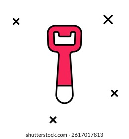 Filled outline Bottle opener icon isolated on white background.  Vector