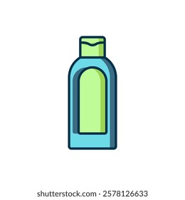 Filled outline Bottle of shampoo icon isolated on white background. Flat filled outline style with shadow. Vector