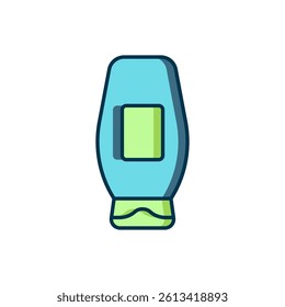Filled outline Bottle of shampoo icon isolated on white background. Flat filled outline style with shadow. Vector
