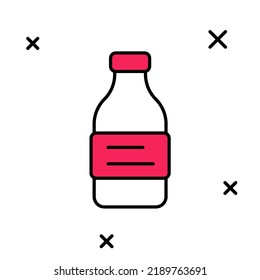 Filled outline Bottle of water icon isolated on white background. Soda aqua drink sign.  Vector