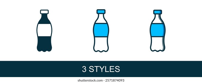 Filled outline Bottle of water icon isolated on white background. Soda aqua drink sign.  Vector