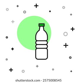 Filled outline Bottle of water icon isolated on white background. Soda aqua drink sign.  Vector
