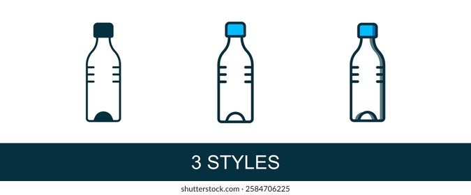 Filled outline Bottle of water icon isolated on white background. Soda aqua drink sign.  Vector