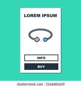 Filled outline Bracelet jewelry icon isolated on turquoise background. Bangle sign.  Vector