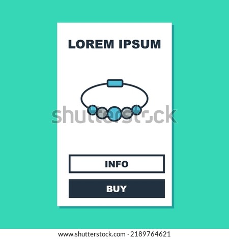 Filled outline Bracelet jewelry icon isolated on turquoise background. Bangle sign.  Vector