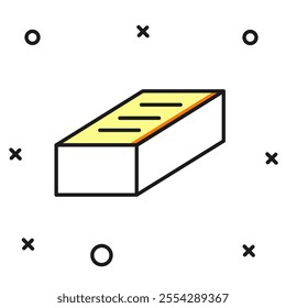 Filled outline Brick icon isolated on white background. Flat filled outline style with shadow. Vector