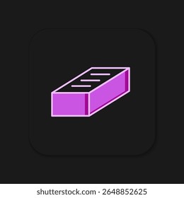 Icono de ladrillo de contorno lleno aislado sobre fondo negro. Estilo de contorno relleno plano con sombra. Vector