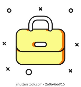 Filled outline Briefcase icon isolated on white background. Business case sign. Business portfolio. Flat filled outline style with shadow. Vector