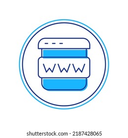 Icono de ventana del navegador de esquema relleno aislado en fondo blanco.  Vector