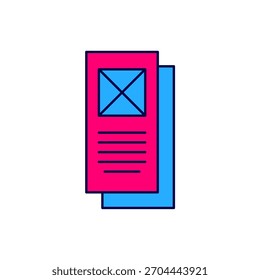 Filled outline Browser window icon isolated on white background.  Vector