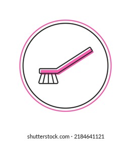 Filled outline Brush for cleaning icon isolated on white background. Cleaning service concept.  Vector