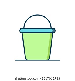 Filled outline Bucket icon isolated on white background. Flat filled outline style with shadow. Vector