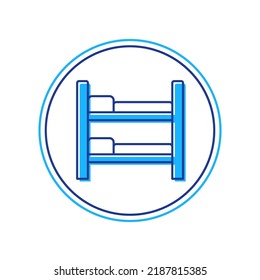 Filled outline Bunk bed icon isolated on white background.  Vector