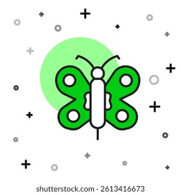 Filled outline Butterfly icon isolated on white background.  Vector