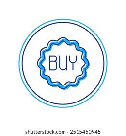 Filled outline Buy button icon isolated on white background.  Vector