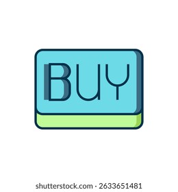 Filled outline Buy button icon isolated on white background. Financial and stock investment market concept. Flat filled outline style with shadow. Vector