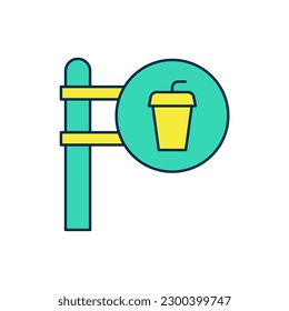 Filled outline Cafe and restaurant location icon isolated on white background. Fork and spoon eatery sign inside pinpoint.  Vector.