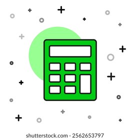 Filled outline Calculator icon isolated on white background. Accounting symbol. Business calculations mathematics education and finance.  Vector