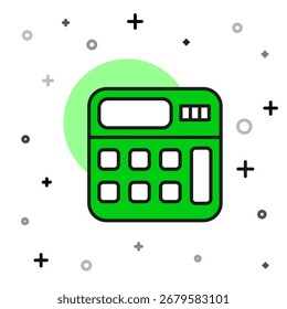 Filled outline Calculator icon isolated on white background. Accounting symbol. Business calculations mathematics education and finance.  Vector