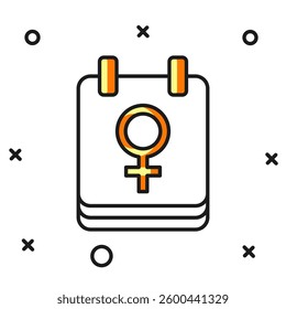 Filled outline Calendar with 8 March icon isolated on white background. International Happy Women Day. Flat filled outline style with shadow. Vector