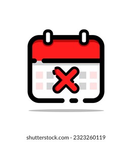 filled outline Calendar  vector icon flat design illustration isolated on white