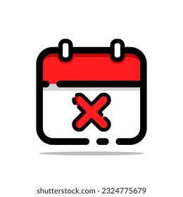 filled outline Calendar  vector icon flat design illustration isolated on white
