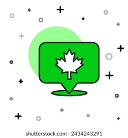 Filled outline Canadian maple leaf icon isolated on white background. Canada symbol maple leaf.  Vector