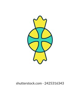 Filled outline Candy icon isolated on white background. Merry Christmas and Happy New Year.  Vector