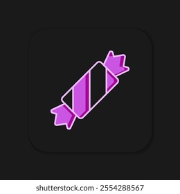 Filled outline Candy icon isolated on black background. Merry Christmas and Happy New Year. Flat filled outline style with shadow. Vector