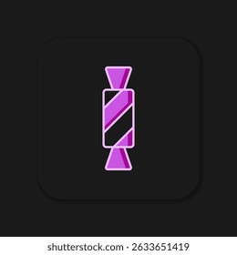 Filled outline Candy icon isolated on black background. Happy Halloween party. Flat filled outline style with shadow. Vector