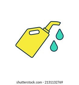 Filled outline Canister for motor machine oil icon isolated on white background. Oil gallon. Oil change service and repair.  Vector