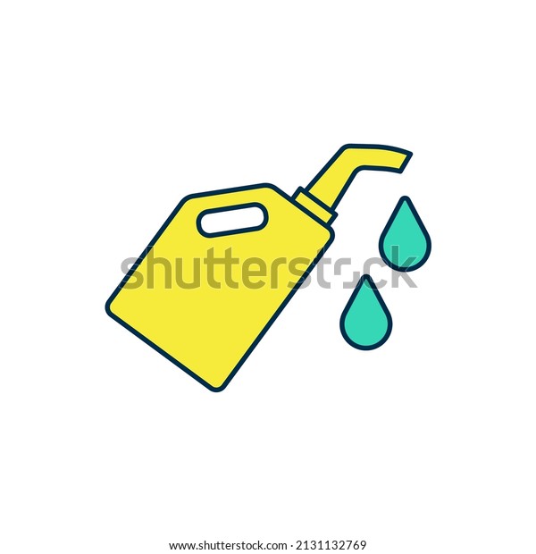 Filled outline Canister for motor machine oil icon
isolated on white background. Oil gallon. Oil change service and
repair.  Vector