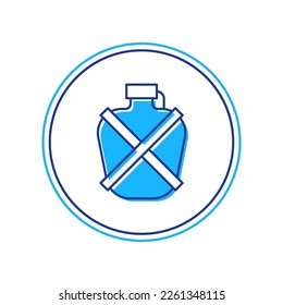 Filled outline Canteen water bottle icon isolated on white background. Tourist flask icon. Jar of water use in the campaign.  Vector