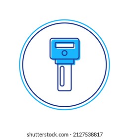 Filled outline Car key with remote icon isolated on white background. Car key and alarm system.  Vector