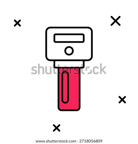 Filled outline Car key with remote icon isolated on white background. Car key and alarm system.  Vector