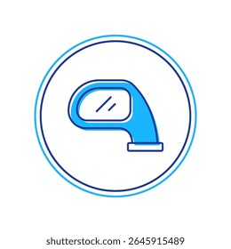 Filled outline Car mirror icon isolated on white background.  Vector